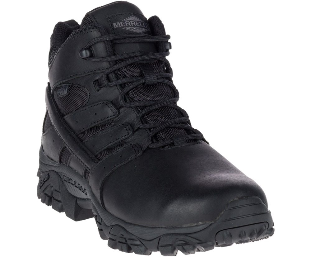 Merrell Boots Black - Moab 2 Mid Tactical Response Waterproof - Mens 52XMWLNRQ